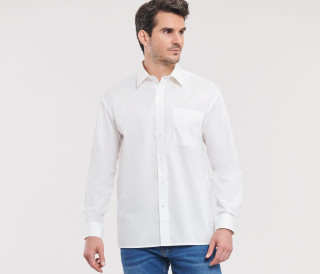 MEN'S LONG SLEEVE CLASSIC PURE COTTON POPLIN SHIRT